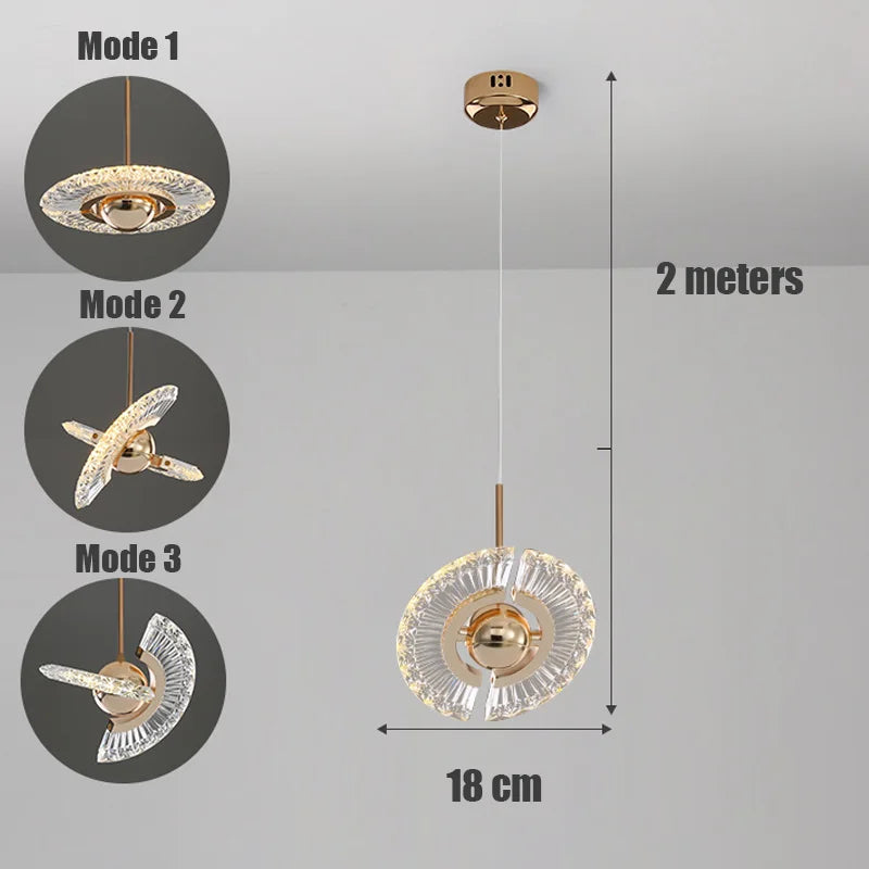 Nordic Rotatable LED Pendant Light – Modern Round Ceiling Fixture for Stylish Interiors