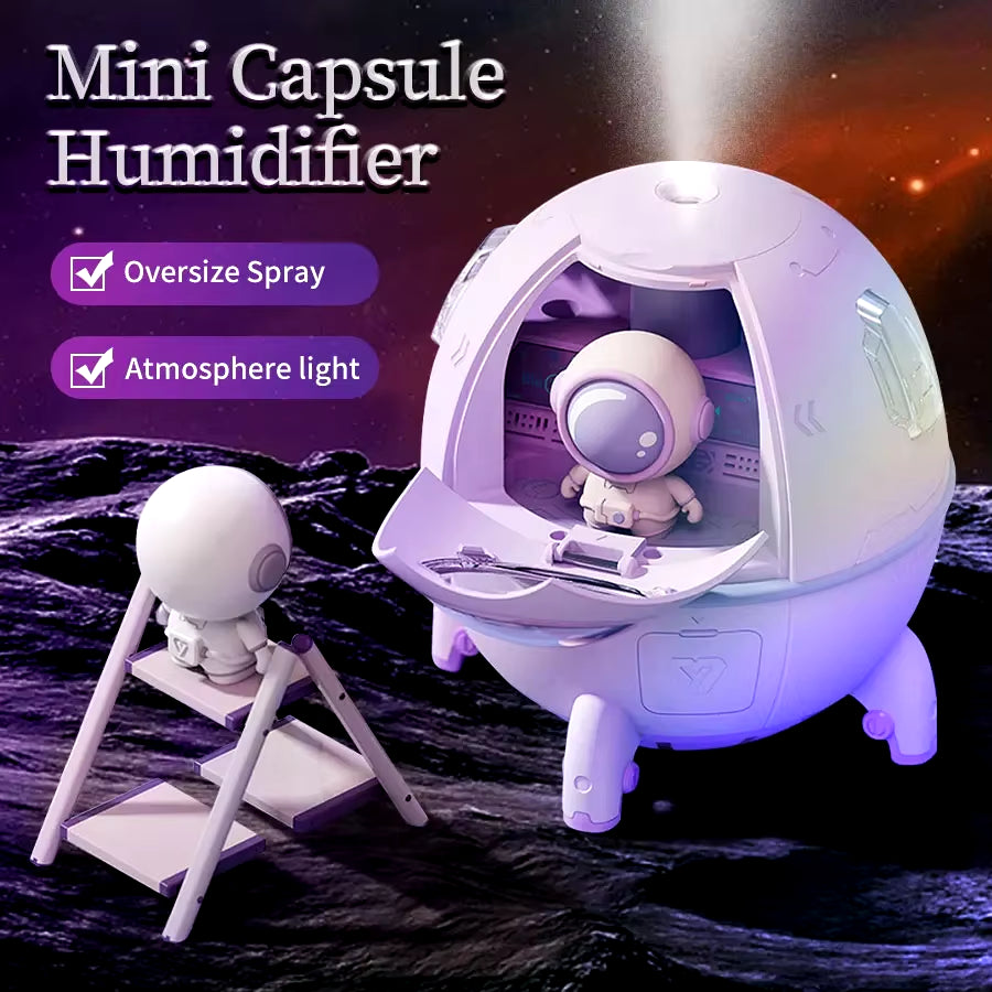 Space Capsule Humidifier – Fresh Air, Cozy Glow, Anywhere You Go ✨