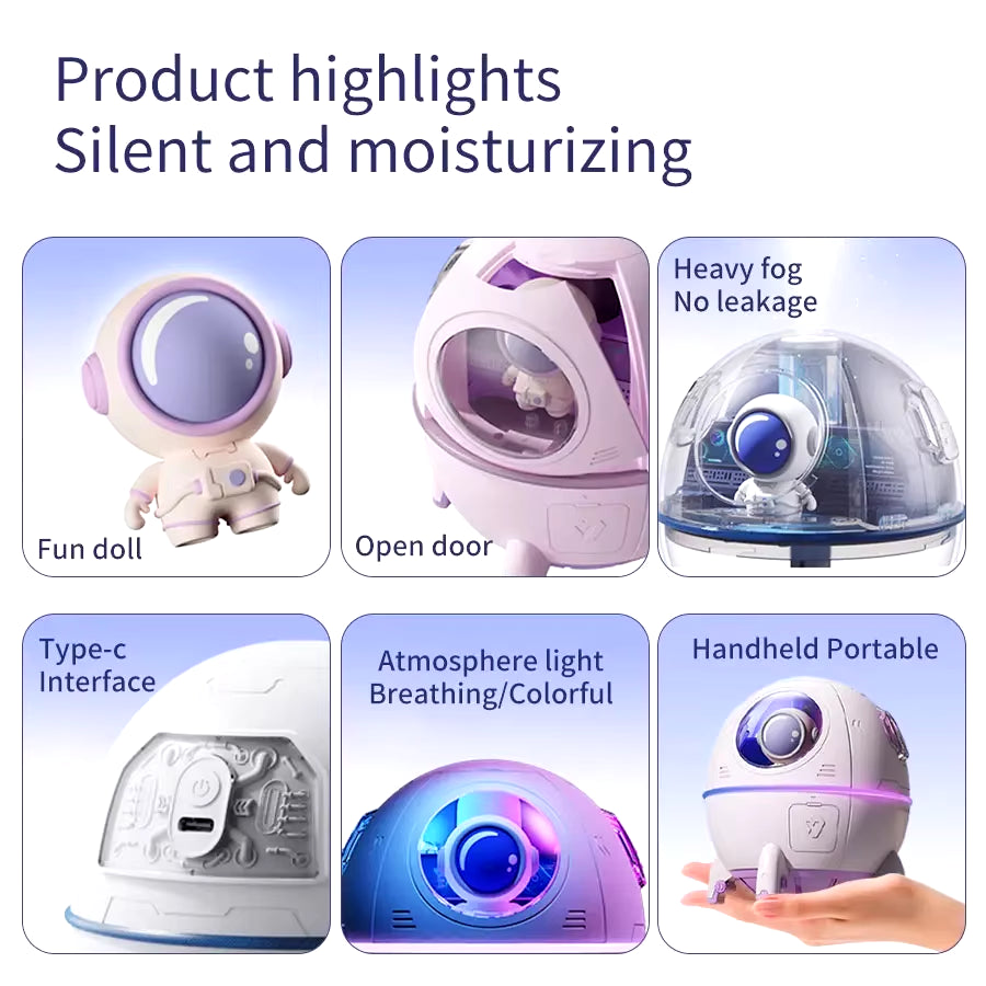 Space Capsule Humidifier – Fresh Air, Cozy Glow, Anywhere You Go ✨